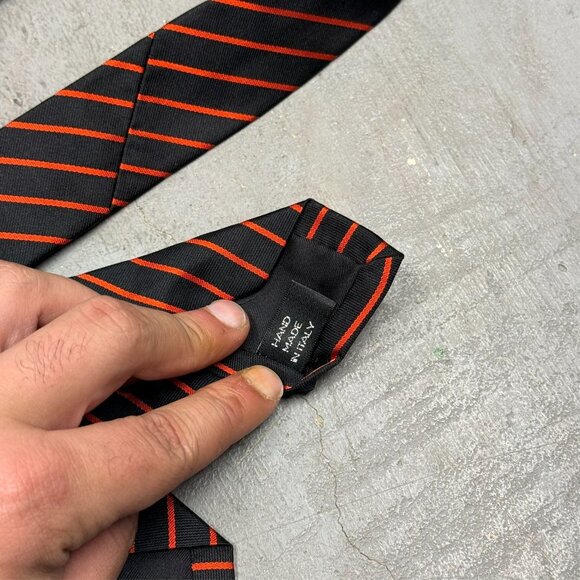 Ralph Lauren Tie Black Label 100% Silk Hand Made Made in Italy Striped 3" - Picture 4 of 5